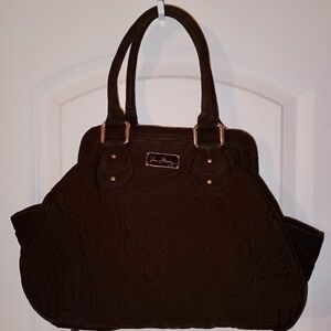 Vera Bradley Dark Brown Quilted Satchel